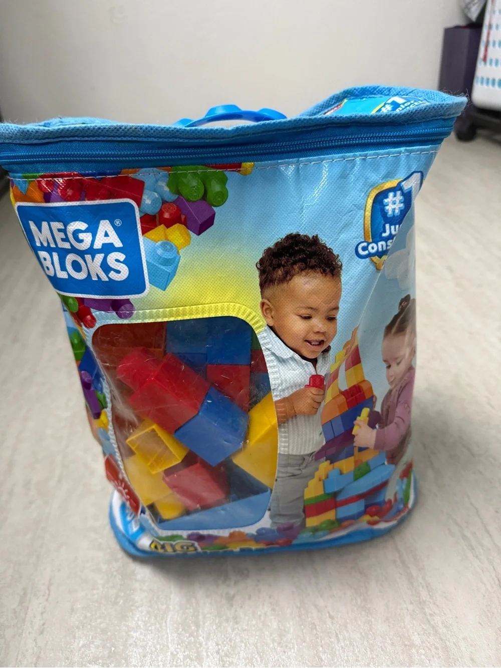 Mega Bloks First Builders Big Building Bag with blocks - 80 Piece Kids Block Set